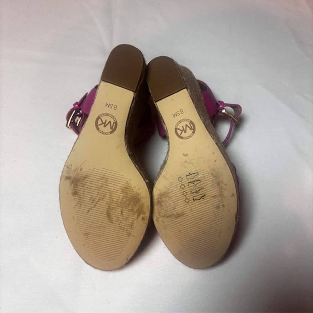 Michael Kors Pink Espadrille Wedge Sandals | Size 8.5 - Picture 8 of 8